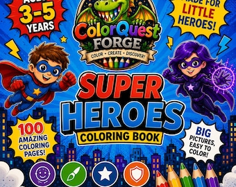 Super Heroes Coloring Book Ages 3 to 5 Big Easy Coloring Pages for Kids