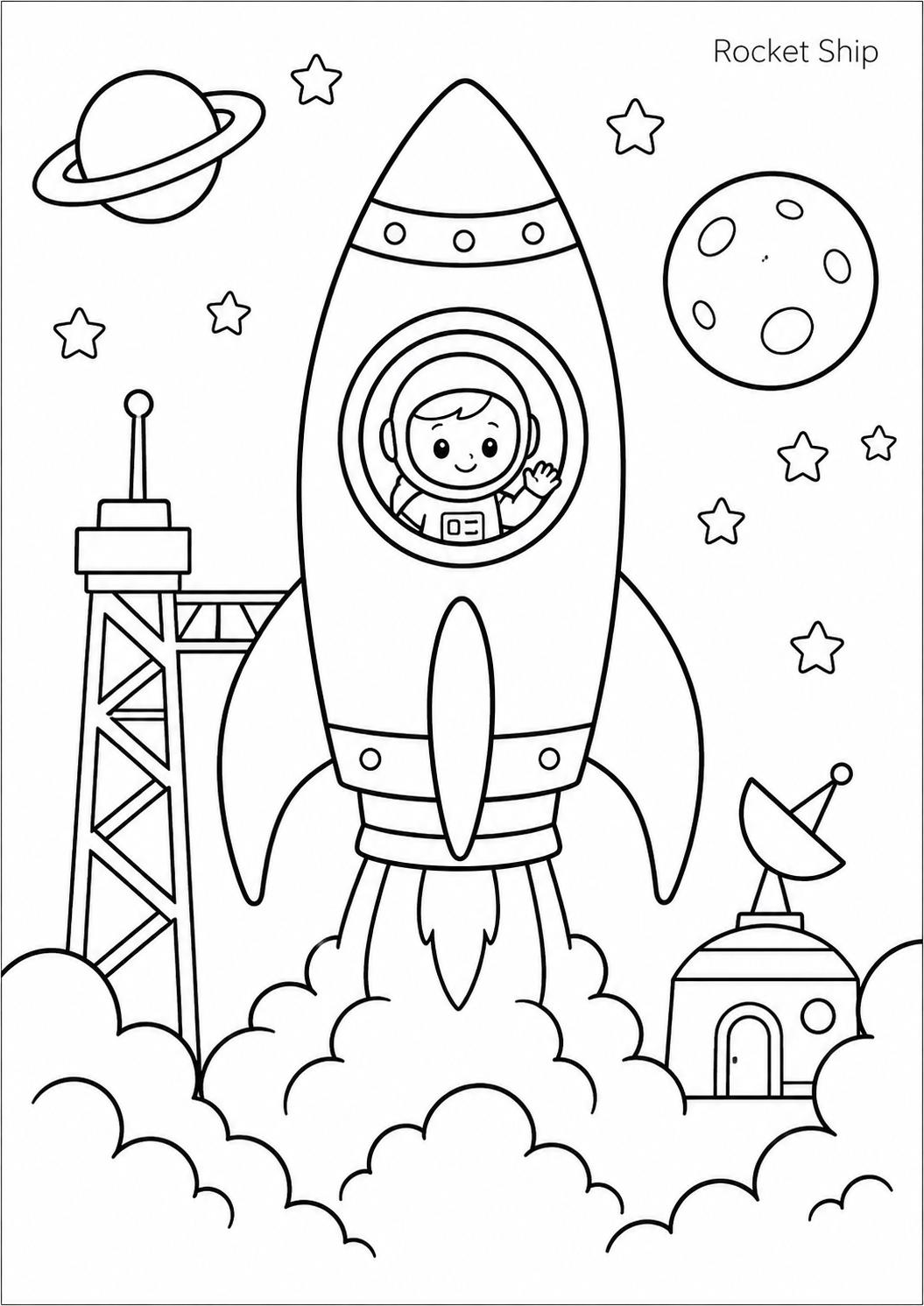 Libro para colorear de aventuras espaciales para niños de 3 a 5 años ...