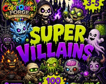 Super Villains Coloring Book for Kids Ages 3-5 | 100 Creepy Fun Pages