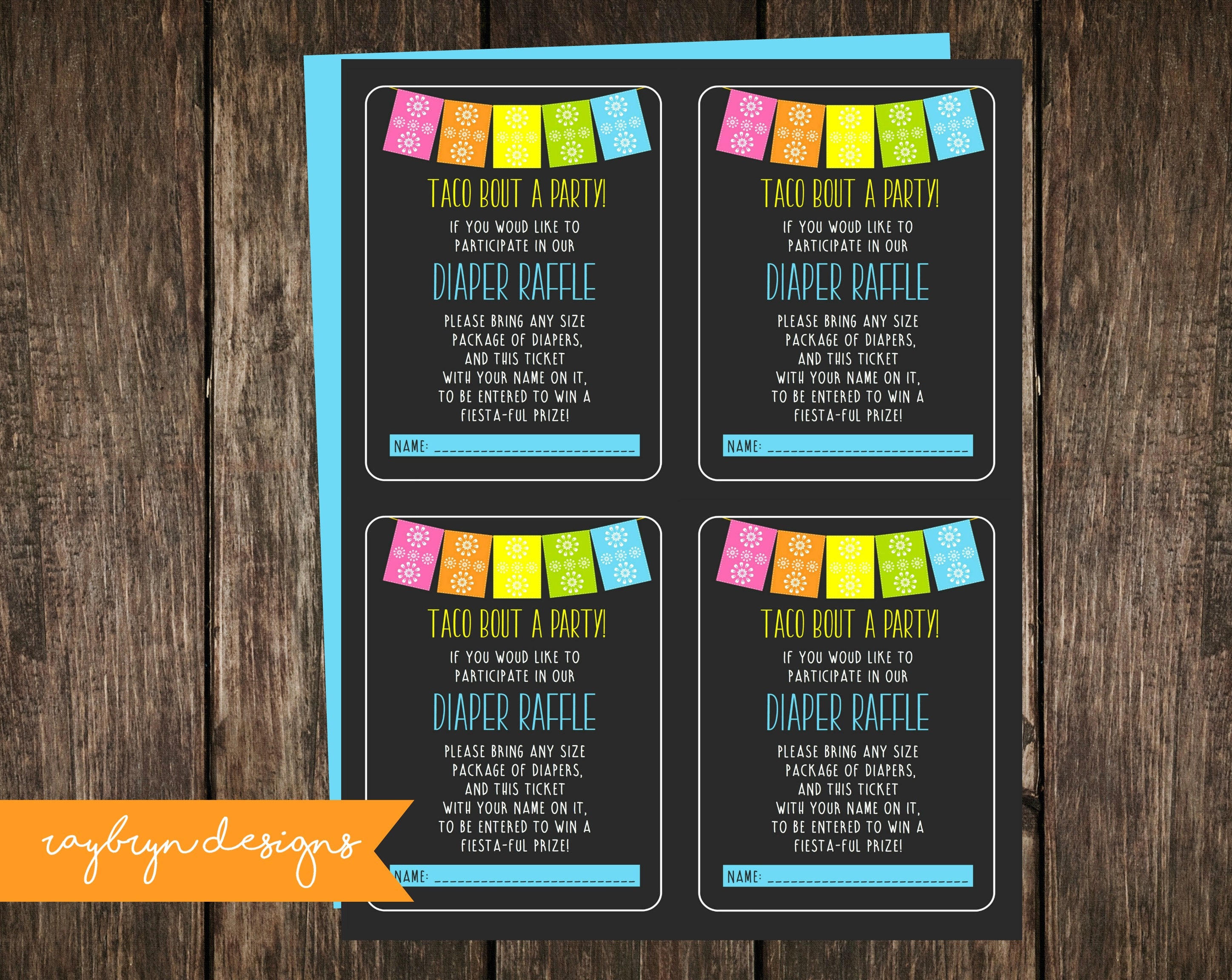 nacho average diaper raffle baby shower raffle ticket fiesta raffleticket com