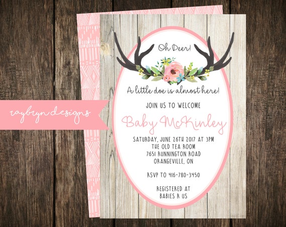 Oh Deer A little Doe is almost here Rustic Baby Girls | Etsy
