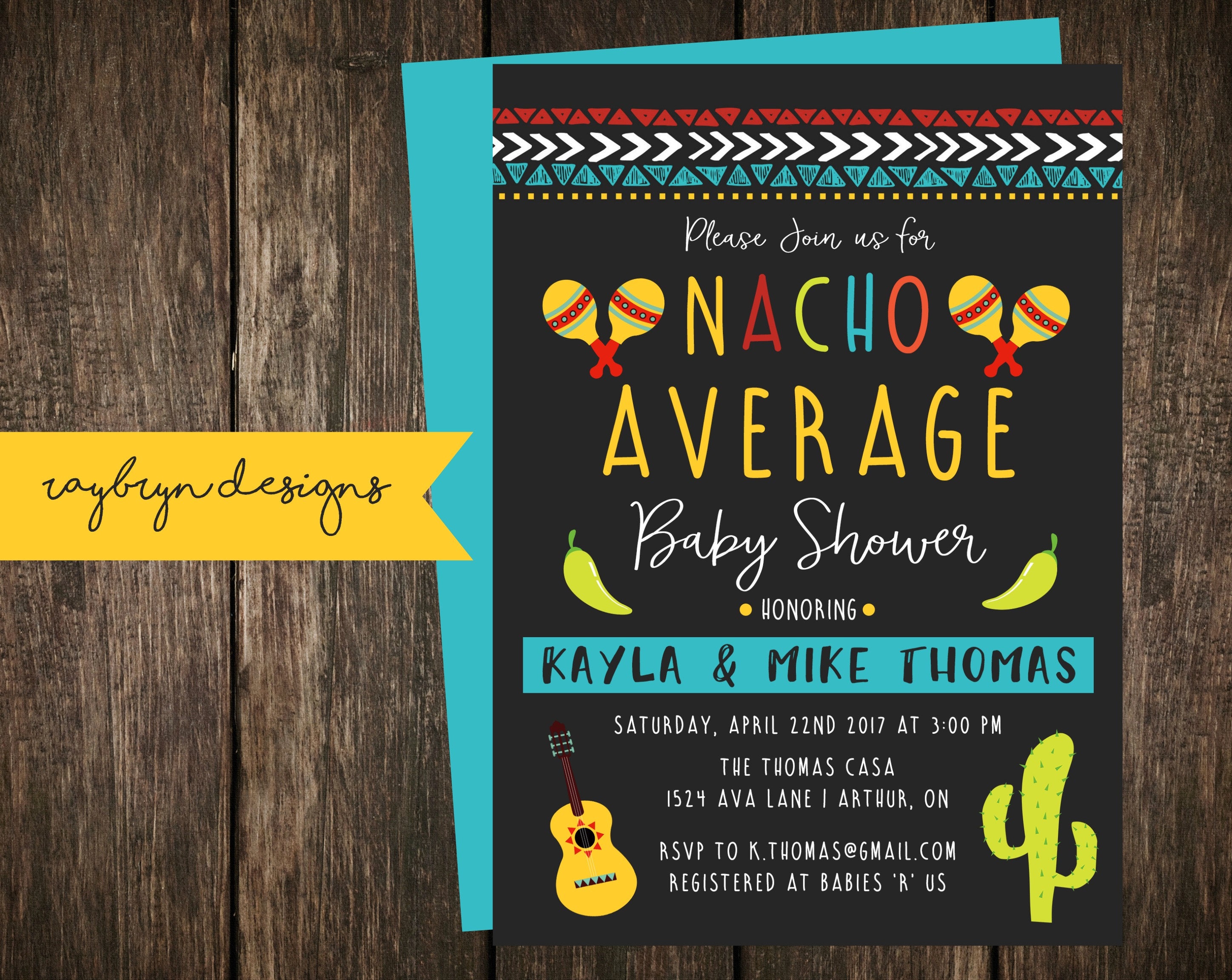 Nacho Average Baby Shower Invitation Fiesta Theme Baby Etsy