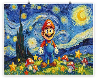 Super Mario Bros Famicom Japanese Retro Poster Nintendo Wall Art