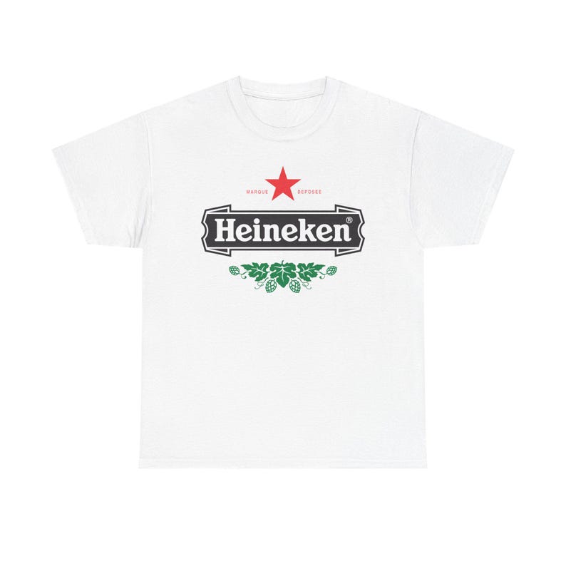 Vintage Heineken Beer Logo T Shirt Retro Brewery Graphic Tee Unisex Streetwear Shirt Bar Pub Drinking Party Gift image 2