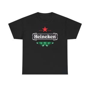 Vintage Heineken Beer Logo T Shirt Retro Brewery Graphic Tee Unisex Streetwear Shirt Bar Pub Drinking Party Gift image 1
