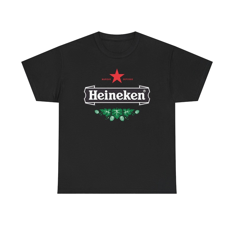 Vintage Heineken Beer Logo T Shirt Retro Brewery Graphic Tee Unisex Streetwear Shirt Bar Pub Drinking Party Gift image 1