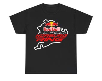 Nurburgring Red Bull Racing Logo T Shirt Retro Energy Drink Graphic Tee Unisex Streetwear Formula Racing Fan Black Shirt