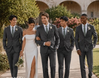 Custom Tailored Charcoal Wedding Suit | Men's 3-Piece Formal Wear