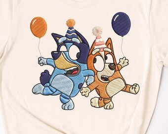 EMBROIDERED Dog And Friends File, Mickey And Co Shirt, Family Friends tee, Family tee, Cute Dog characters tee