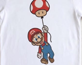 EMBROIDERED Super Mario Balloon File, Mario Luigi Peach Princess Toad Video Game Birthday Girl Boy Shirt, Adult & Kids shirt
