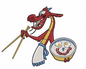 EMBROIDERED Disney Princess Mushu Dragon Cook Breakfast Poster File, Disneyland Vacation Gift, Disney Family Trip Shirt