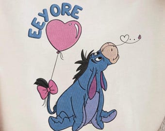 Disney Eeyore Embroidered Design, Cute Winnie The Pooh Eeyore Balloon, Magical Disney Gift For Women, Sweet Park Top