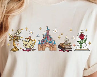 EMBROIDERED The Beast & Beauty File, Princess Security Tee, Princess Belle Tee, Disney Couple Trip, Couple Matching, Dad Daughter