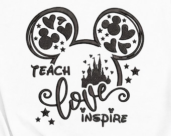 EMBROIDERED Disney Teacher Definition File, Teach Love Inspire, Disney Teacher T-shirt, Back To School Tee, Mickey T-shirts, Teacher Gifts