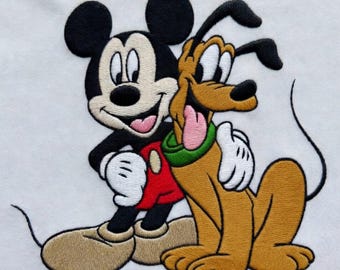 EMBROIDERED Mickey And Pluto Best Friends File, Pluto Dog Kids Shirt, Kids Disney Pluto Mickey Shirt, Boy's Disney Shirt, Disney Dog