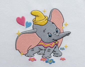 EMBROIDERED Disney Baby Elephant File, Dumbo Elephant, Disney Cute Animal Tee, Birthday Gift Shirt, Disney Family Trip, Magic Kingdom Shirt