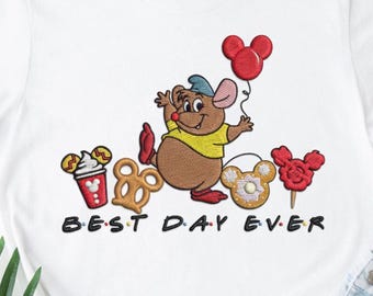 EMBROIDERED Best Day Ever Gus Gus Snacks File, Disney Gus Gus Shirt, Disney Cinderella, Gus Gus Tee, Disney Kids Shirt, Cinderella