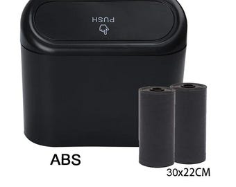 Mini Car Trash Can with Lid Leak Proof Vehicle Garbage Bin Includes 60 or 300 Disposable Trash Bags