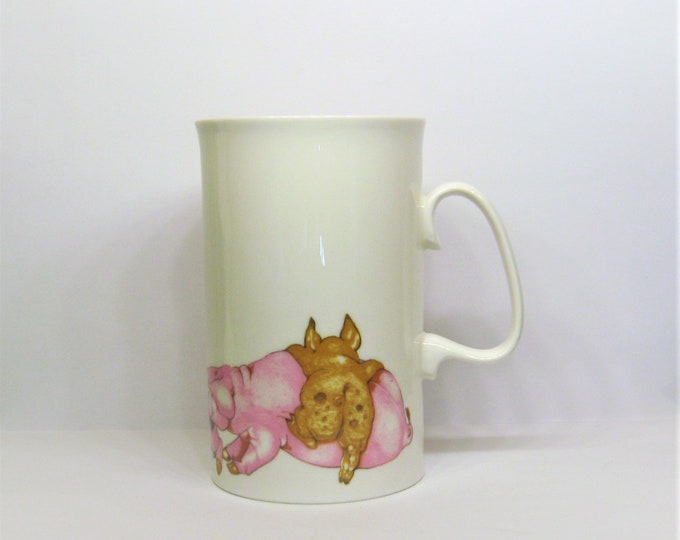 Dunoon Ceramics Fine Bone China Pig Mug Mud Larks by Cherry Denman