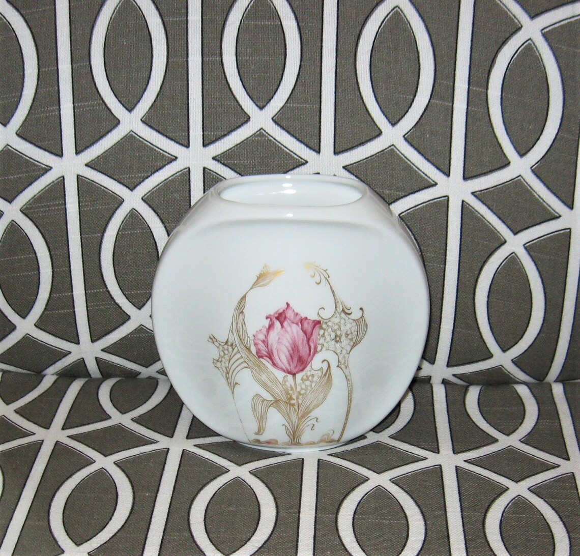 Kaiser Porcelain Vase Musette Karl Nossek Pink Tulip Gold Etsy