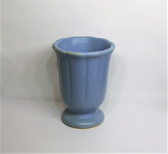 Camark Pottery Matte Blue Vase Depression Era Vintage 1930s Etsy