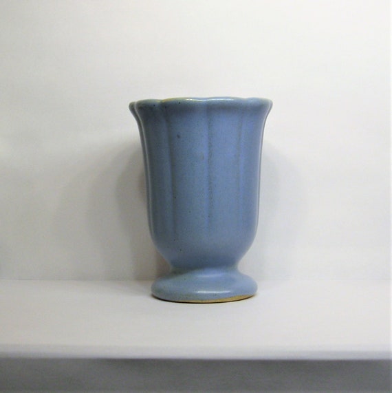Camark Pottery Matte Blue Vase Depression Era Vintage 1930s Etsy
