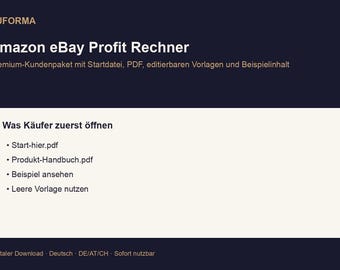 Amazon eBay Profit Calculator | Excel Calculation, Fees, Break-even