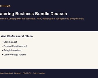 Catering Business Bundle (German) | Customer workflow, templates, checklists, PDF, DOCX, Excel