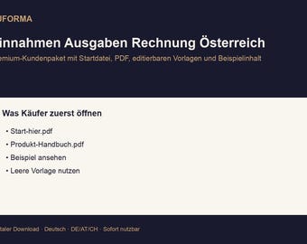 Income and Expenditure Statement Austria | Excel Template with Example, Blank File and PDF Guide