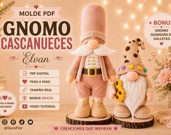 Modello PDF dello gnomo schiaccianoci elfico + bonus incluso