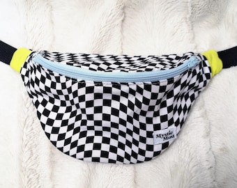 Dolce Na Checkerboard Fanny Pack Festival Rave Waist Pack Beach Bum Bags