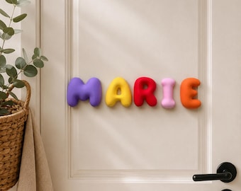 Letras de burbujas personalizadas para habitaciones infantiles | Letrero 3D para puerta/placa | Decoración de pared colorida para habitaciones infantiles | Letras individuales