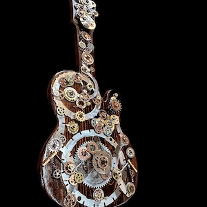 Custom Medium Steampunk Guitar Art Origina