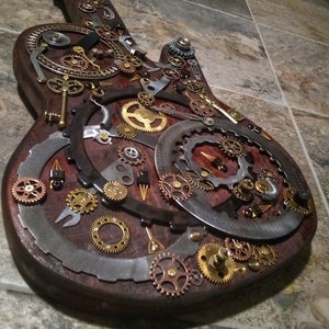 Custom Medium Steampunk Guitar Art Origina