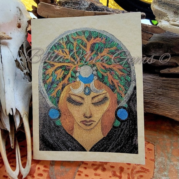 Nature Goddess Of The Green Note Cards