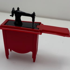 Fairylite Sewing Machine Table | 1950s–60s | Red Plastic | 1:16 Scale