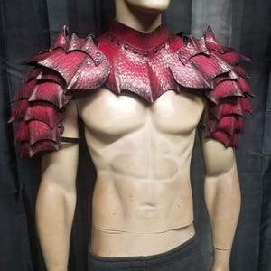 Leather Armor Dragon Scale Shoulders & Gorget: Custom LARP Cosplay ...