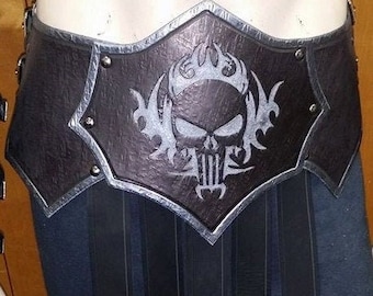 Leather Armor Fantasy Gladiator War Skirt