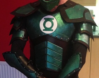 Green Lantern Leather Armor Set LARP armor Cosplay armor Halloween costume Ren Faire Leather Armour Superhero Armor Juggernaut Set