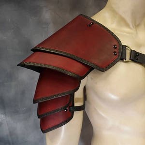 Leather Shoulder armor Leather Armor spaulder leather pauldron LARP armor cosplay armor viking armor celtic armor leather shoulder armour image 3