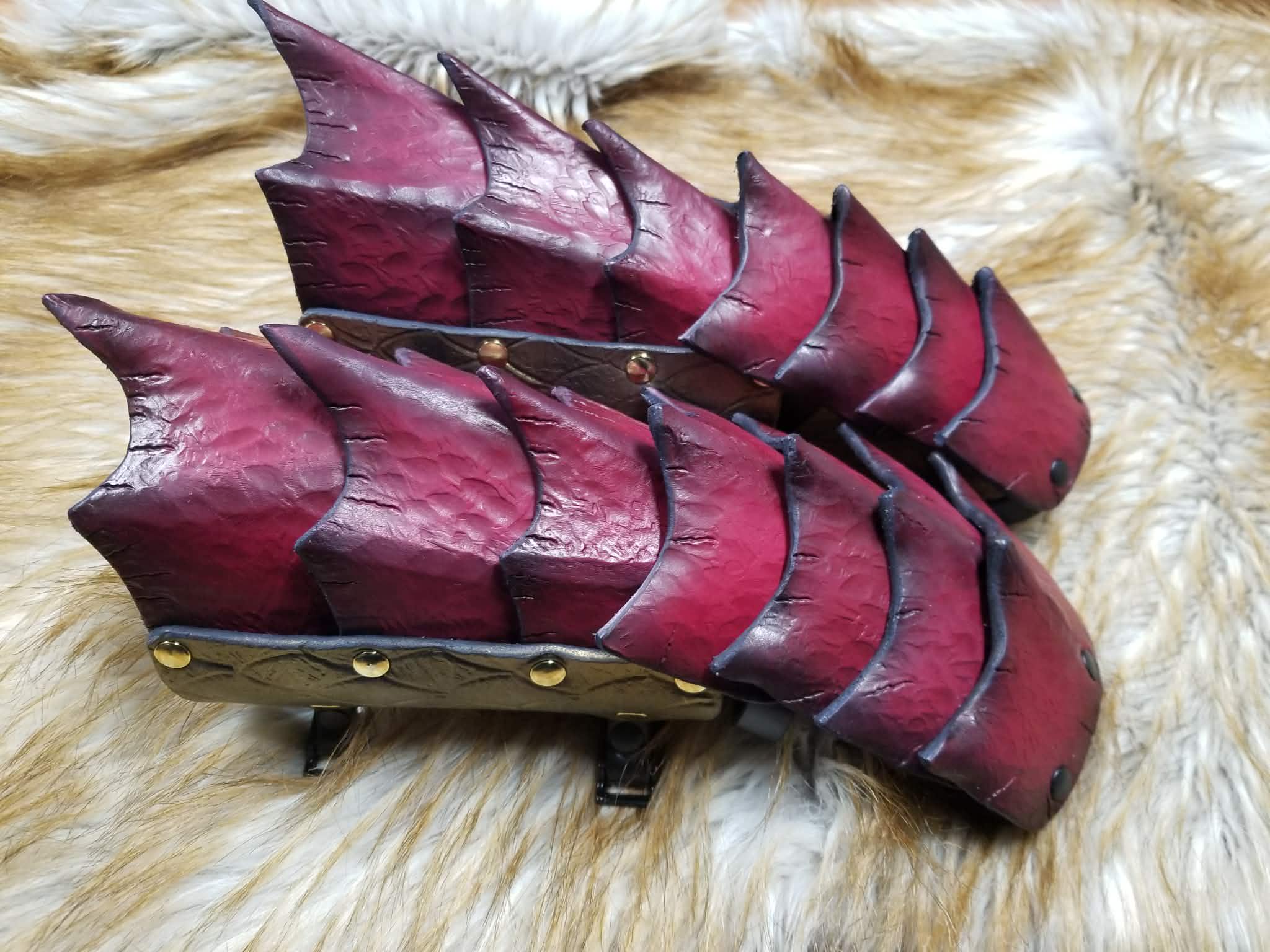 Dragon Scale Leather Gauntlets: Custom LARP Cosplay Armor - Etsy
