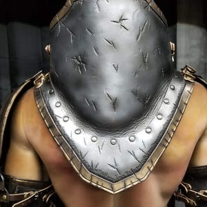 Leather Armor Tall Gorget: Gothic Custom Color LARP Neck Guard - Etsy