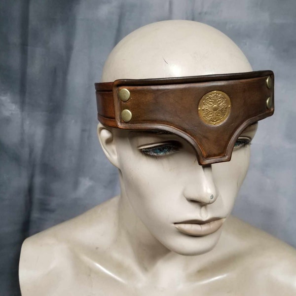 Leather Armor Celtic Headband Conan Headband Barbarian Headband Viking Headband LARP SCA cosplay armour circlet diadem Headband with nasal