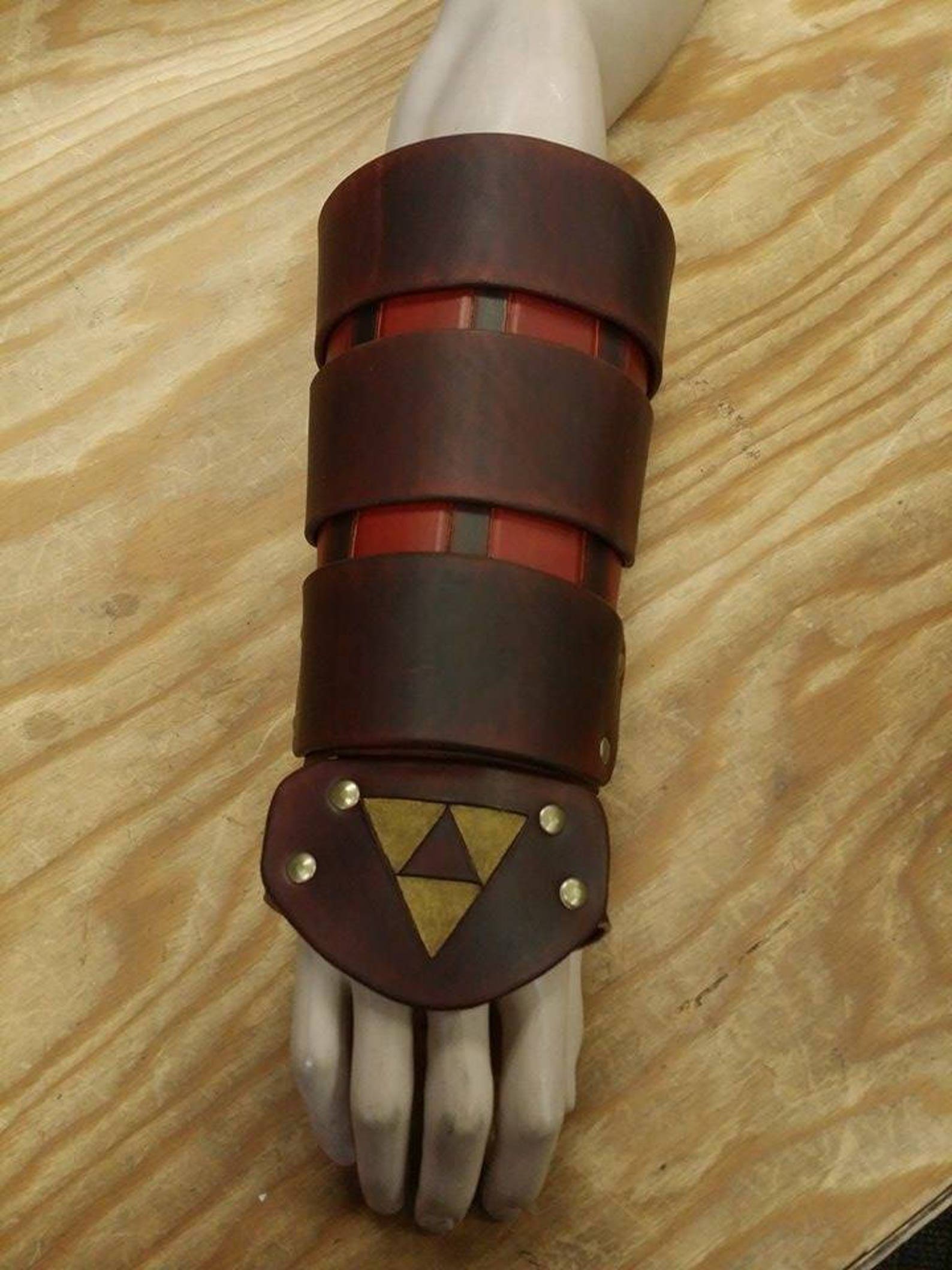 Leather Armor Ocarina of Time Link Gauntlets With Triforce Etsy