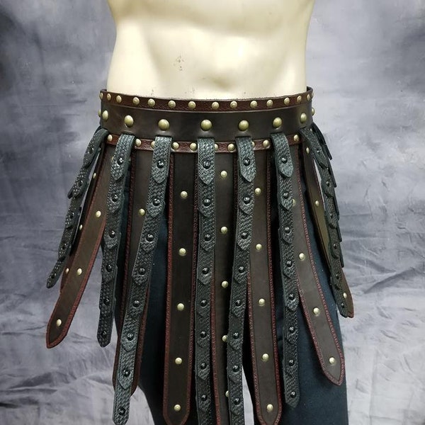 Leather Armor Deluxe Roman Gladiator War Skirt