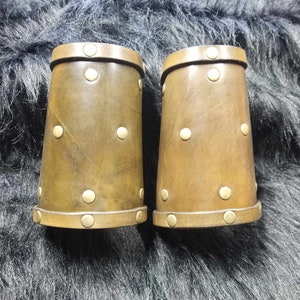 Studded Leather Cuffs Leather Bracers Celtic Cuff Viking Armor LARP armor Cosplay armor Medieval armor armour image 7