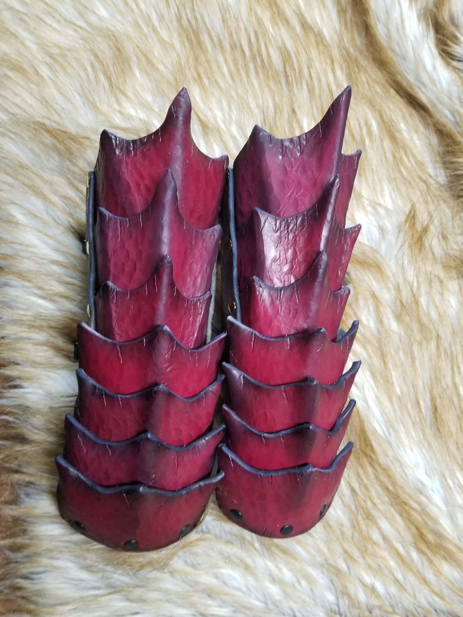 Dragon Scale Leather Gauntlets: Custom LARP Cosplay Armor - Etsy