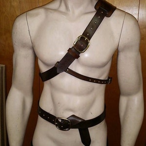 Twilight Princess Link belt and baldric LARP Link cosplay viking armor celtic armor Zelda cosplay pirate baldric Leather Armor