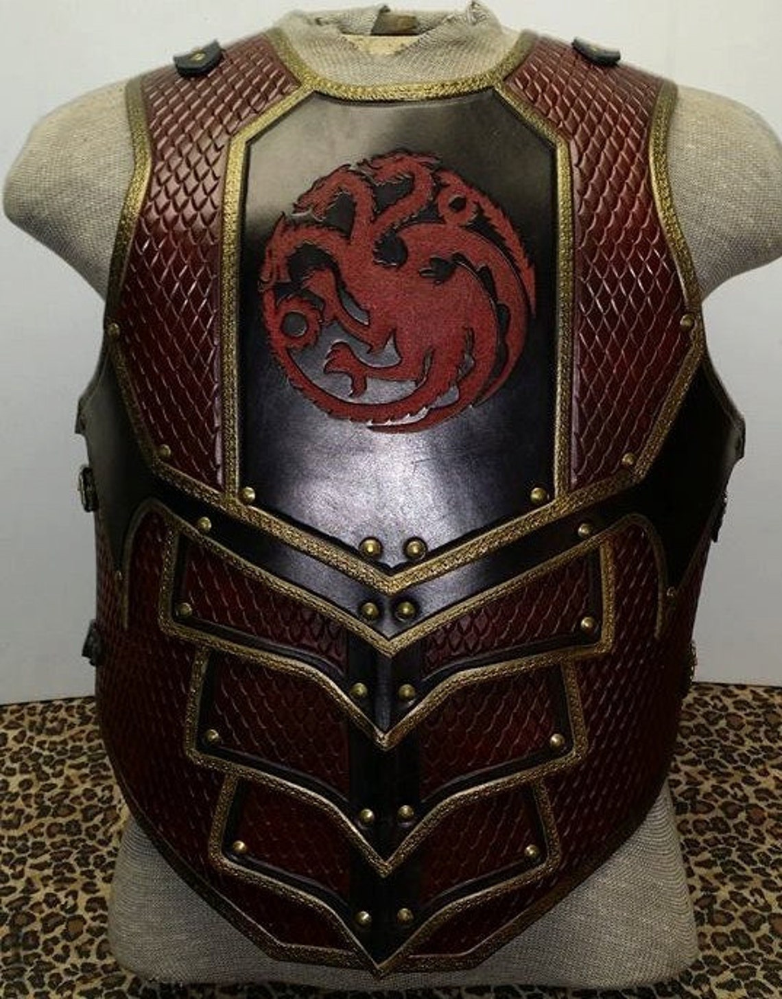 Leather Armor Dragon Scale Chest & Back With Graphic Etsy
