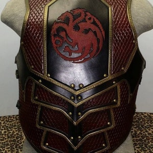 Leather Armor Dragon Scale chest & back with graphic | Etsy
